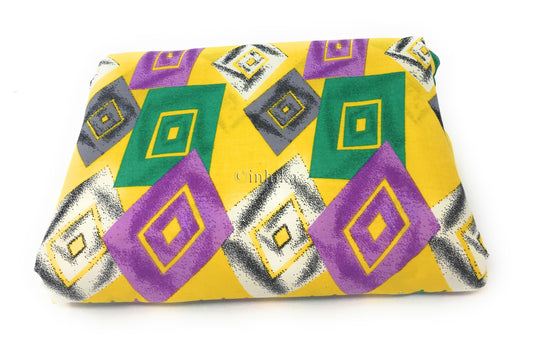 Pure Cotton, Printed colour fast fabric, art print, yellow base