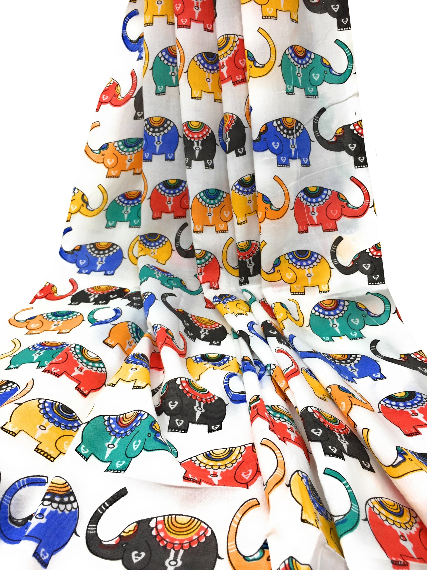 Churidar Materials, Multicolour Printed Cotton, Elephant Print