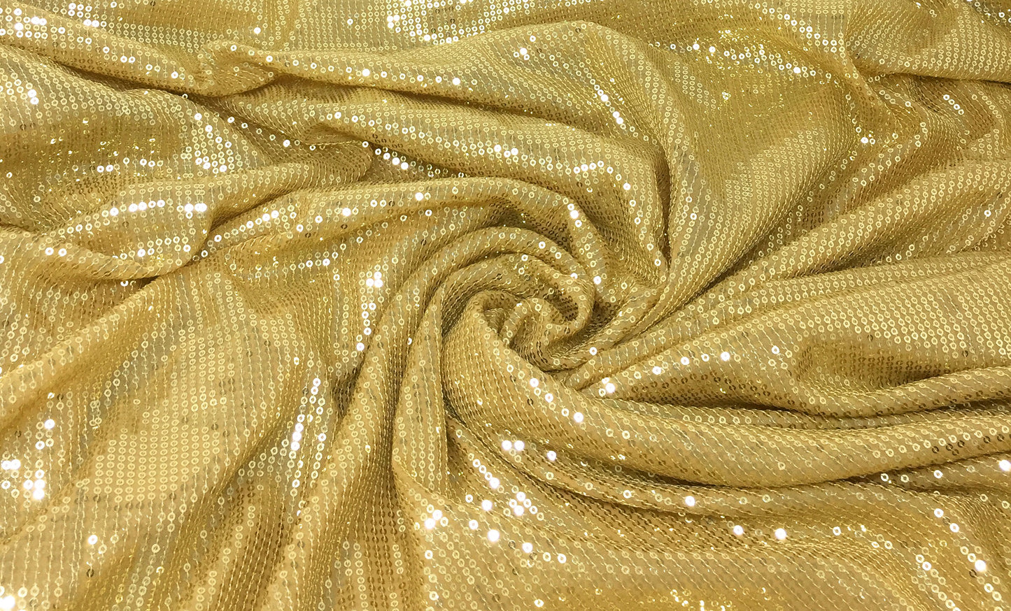 Gold Sequence Fabric Material on Georgette