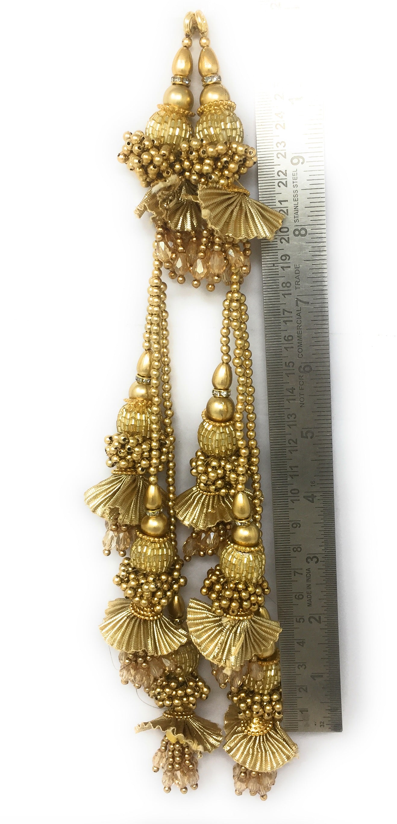 Gold hangings for lehenga - Set of 2