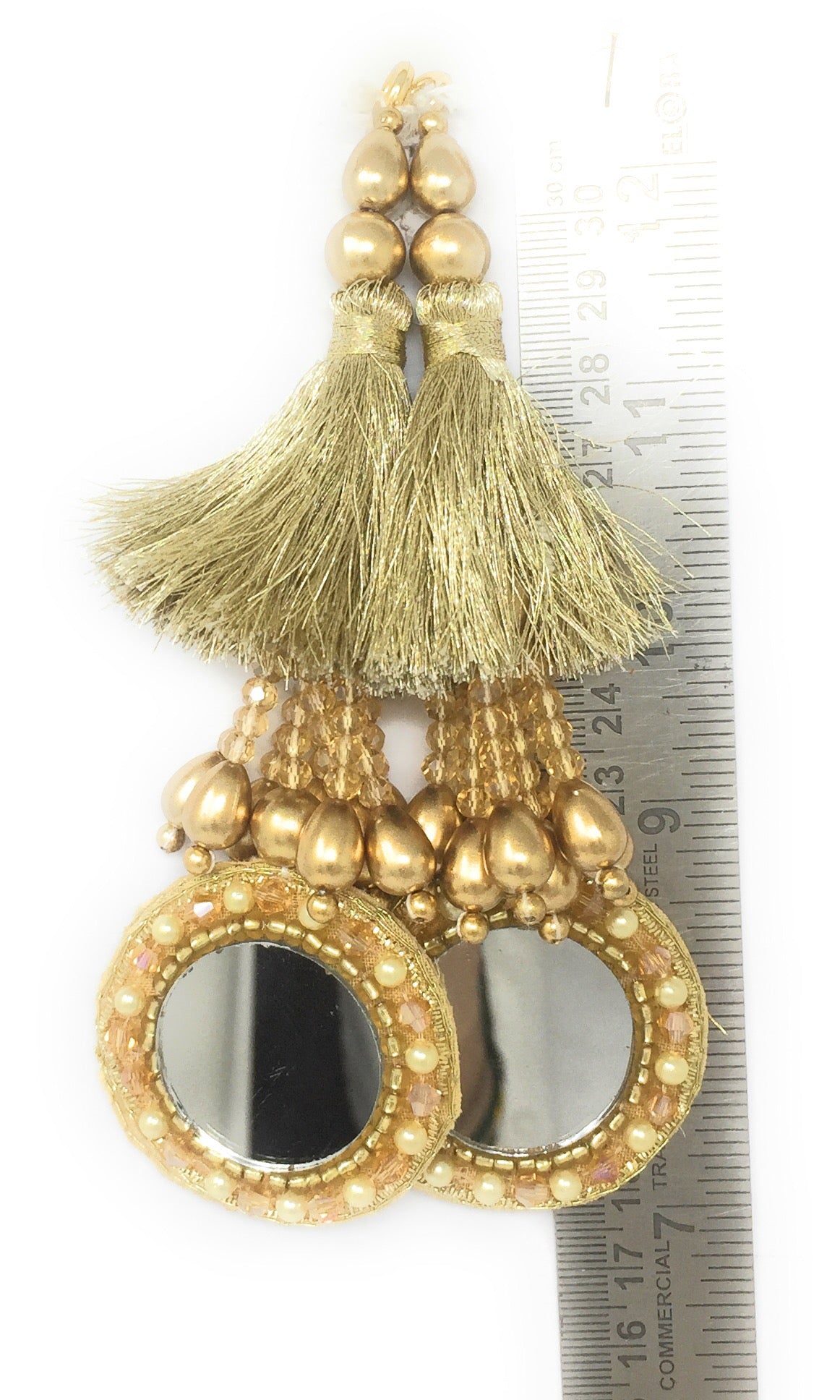 Gold mirror latkan for blouse - Set of 2