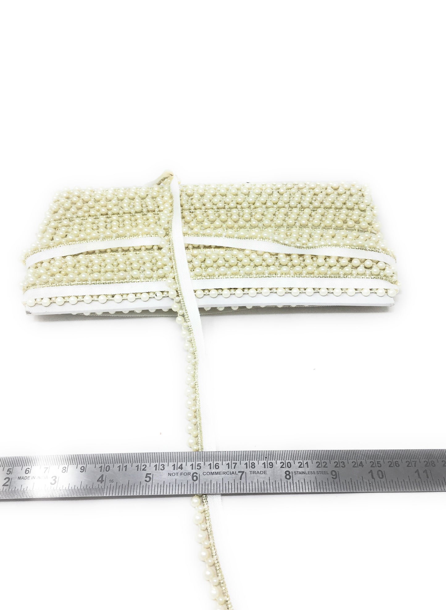 Cotton Lace Beaded Trim- 9 Meter