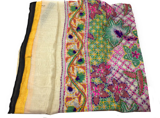Embroidery Work Dupatta - Kantha on Madhubani