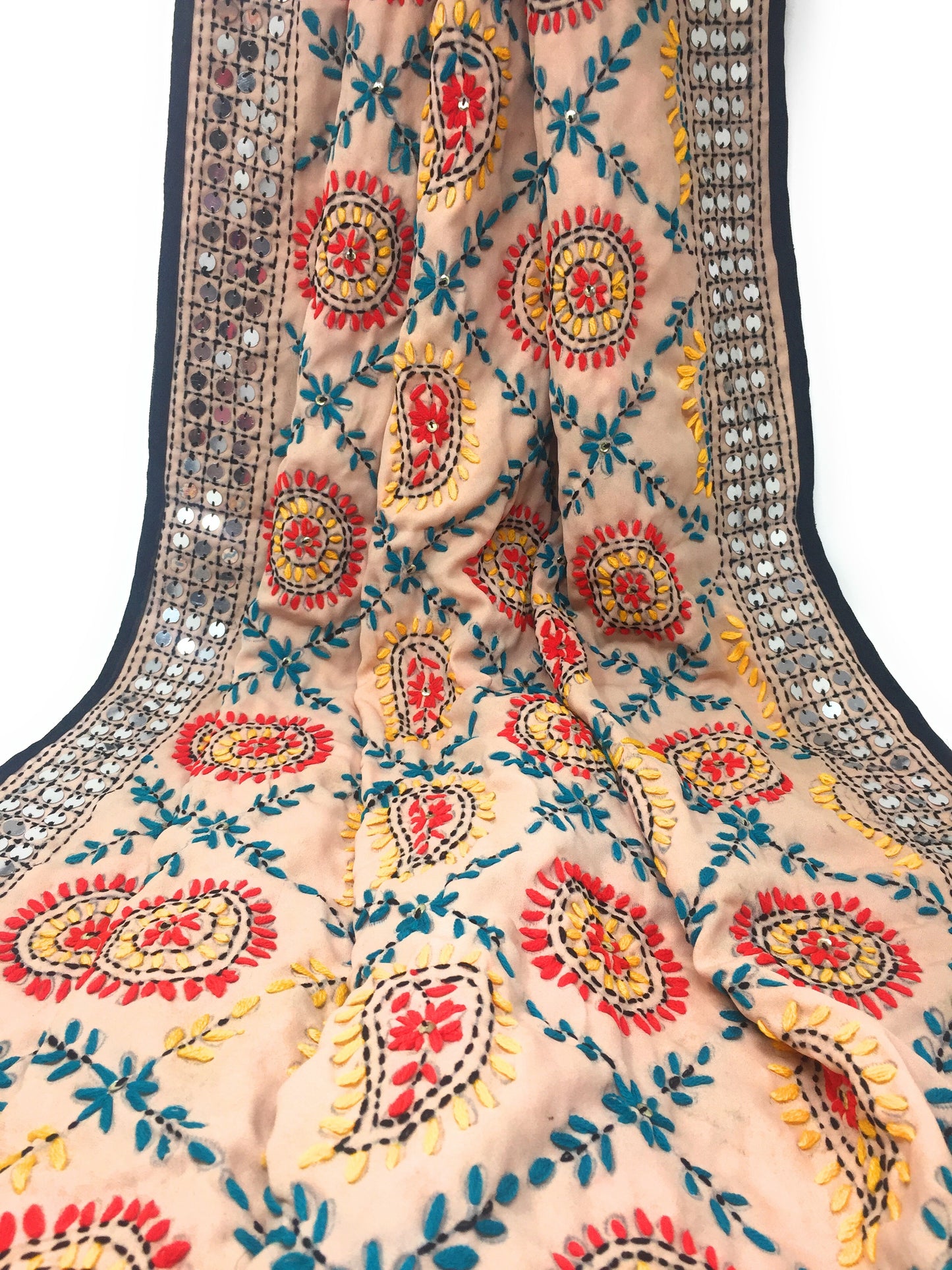 Off white Handwork Kutchi Embroidery Dupatta