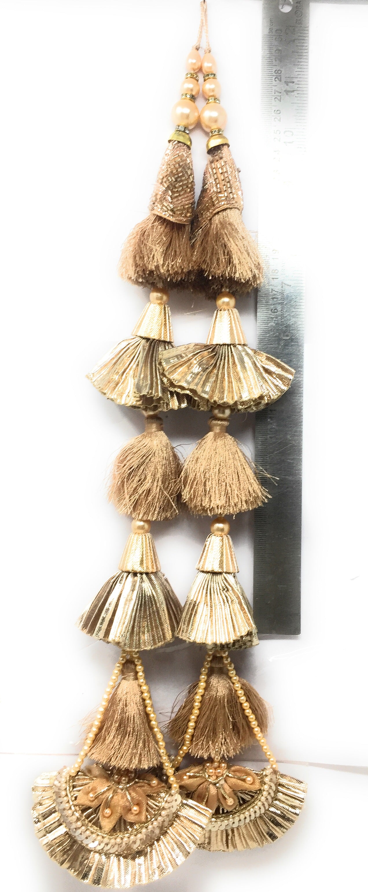 Rose Gold Designer Tassels For Lehenga - Set of 2