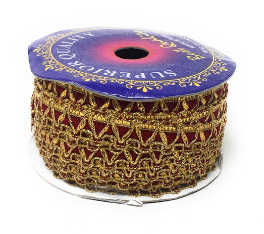 Cyan Blue Beaded Embroidered Saree Border Trim - 9 Meter Roll