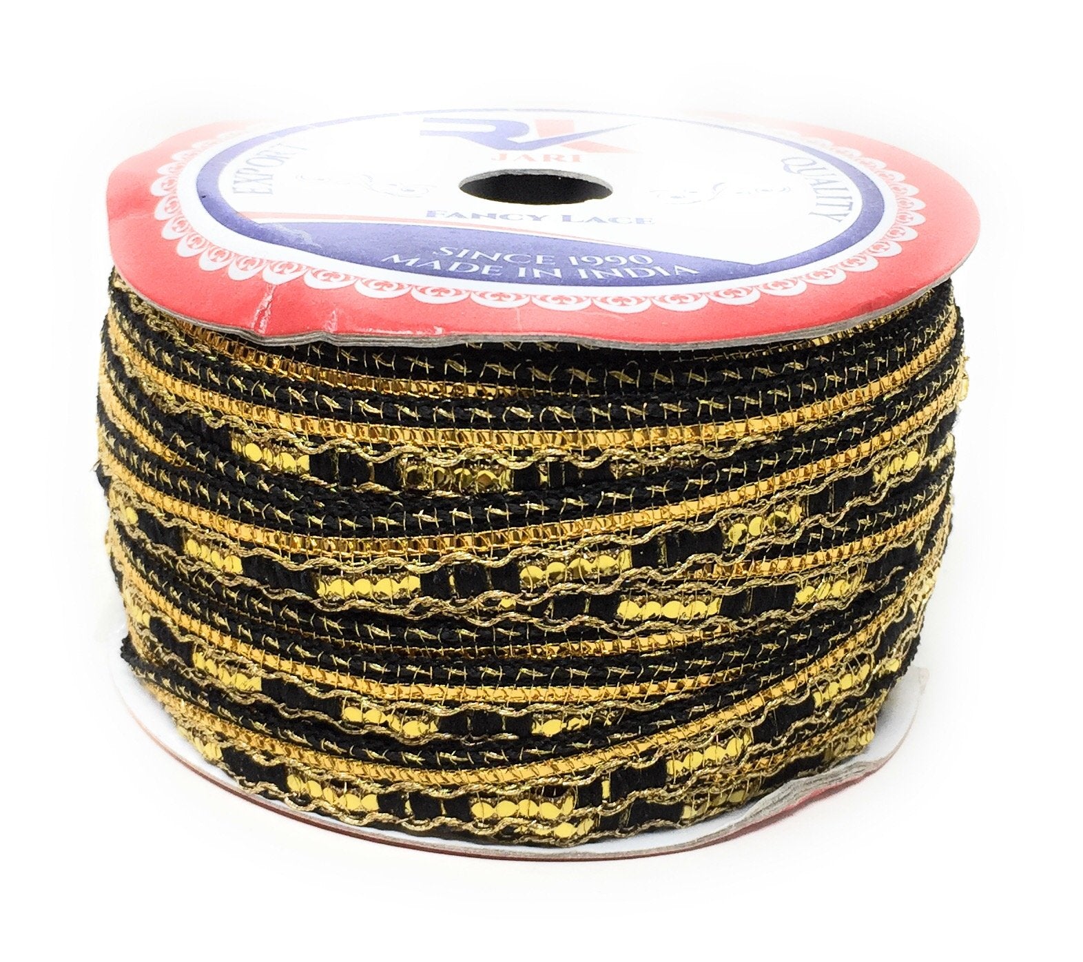 Green Beaded Embroidered Saree Border Trim - 9 Meter Roll