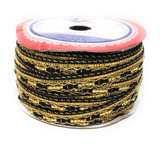 Green Beaded Embroidered Saree Border Trim - 9 Meter Roll