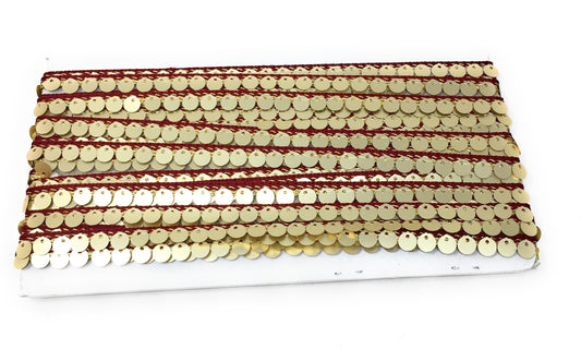Pink Sequins Embroidery Saree Border Trim - 9 Meter Roll