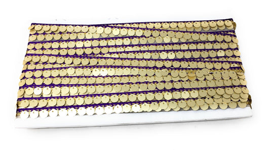 Cyan Blue Sequins Embroidery Saree Border Trim - 9 Meter Roll