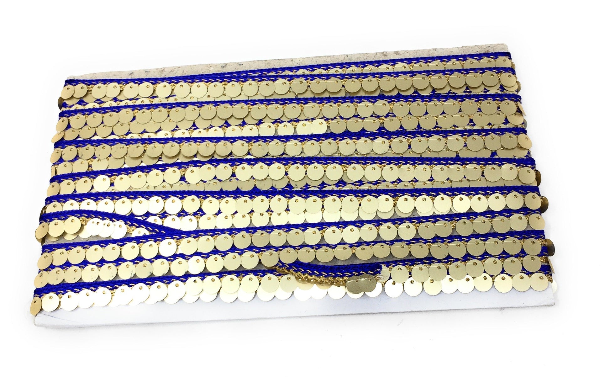 Navy Blue Sequins Embroidery Saree Border Trim - 9 Meter Roll