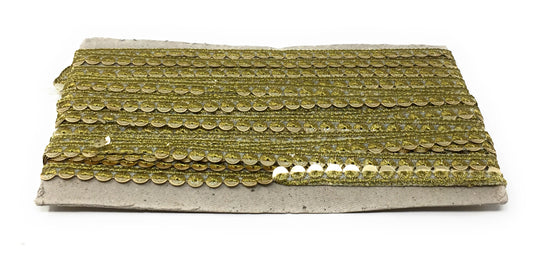 Gold Sequins Embroidery Saree Border Trim - 9 Meter Roll