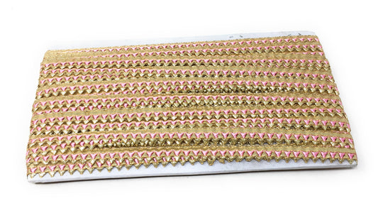 Light Pink Gota Patti Embroidery Saree Border Trim - 9 Meter Roll
