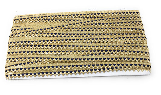 Navy Blue Gota Patti Embroidery Saree Border Trim - 9 Meter Roll