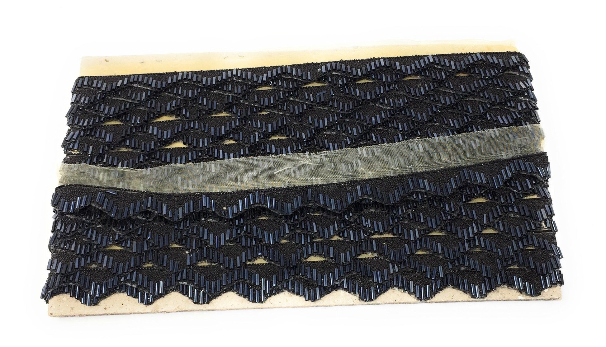 Black Embroidered Saree Border Trim - 9 Meter Roll