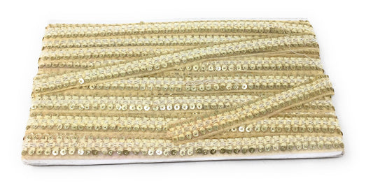 Off White Sequins Embroidery Saree Border Trim - 9 Meter Roll