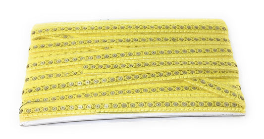 Cream Sequins Embroidery Saree Border Trim - 9 Meter Roll