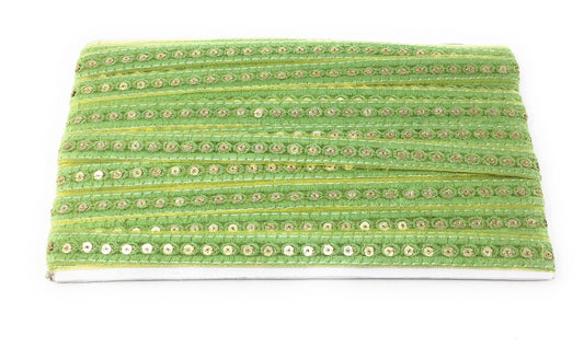 Rani Pink Sequins Embroidery Saree Border Trim - 9 Meter Roll