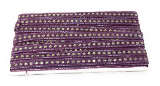 Pink Sequins Embroidery Saree Border Trim - 9 Meter Roll