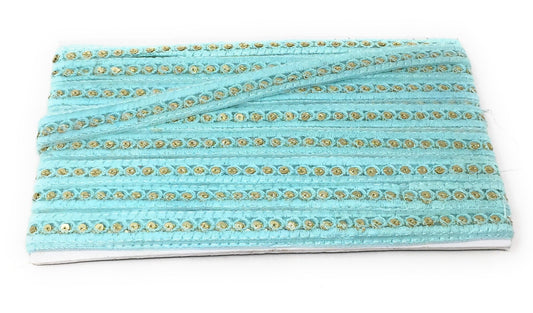 Baby Pink Sequins Embroidery Saree Border Trim - 9 Meter Roll