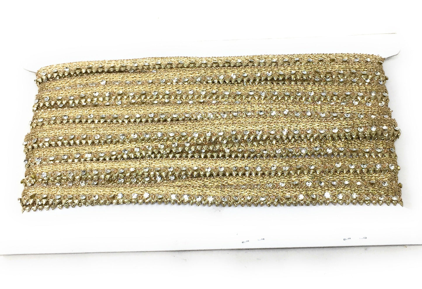 Gold Beaded Embroidered Saree Border Trim - 9 Meter Roll