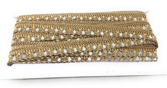 Copper Real Mirror Saree Border Trim - 9 Meter Roll