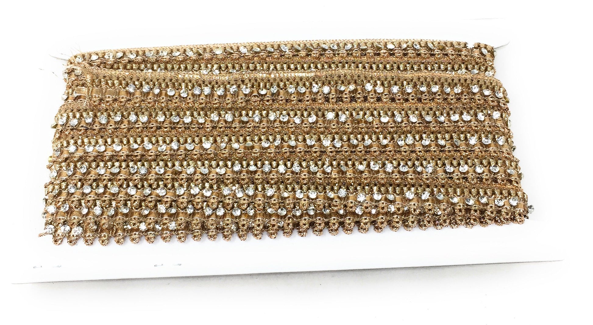 Copper Beaded Cutwork Saree Border Trim - 9 Meter Roll