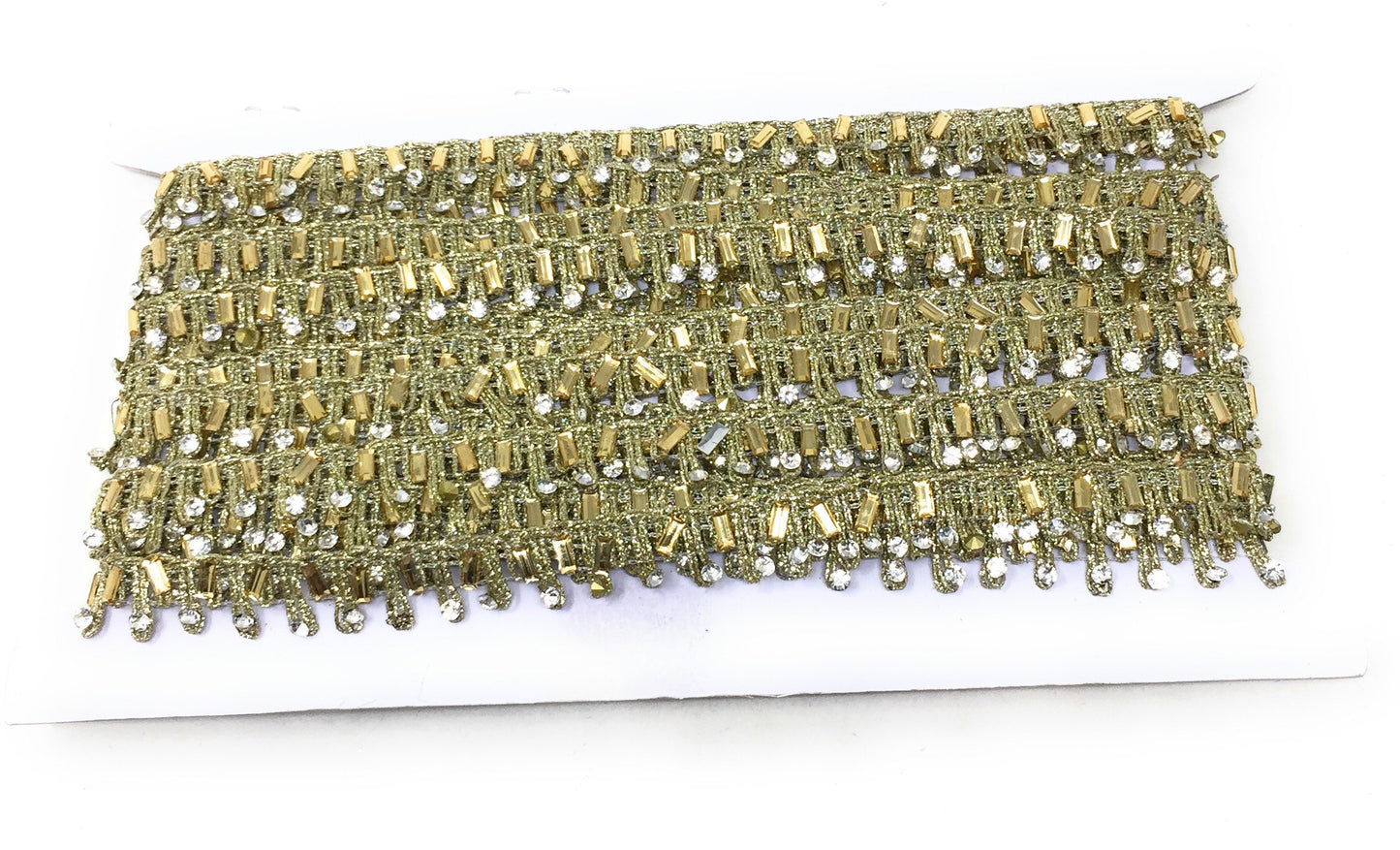 Water Gold Beaded Sequins Saree Border Trim - 9 Meter Roll
