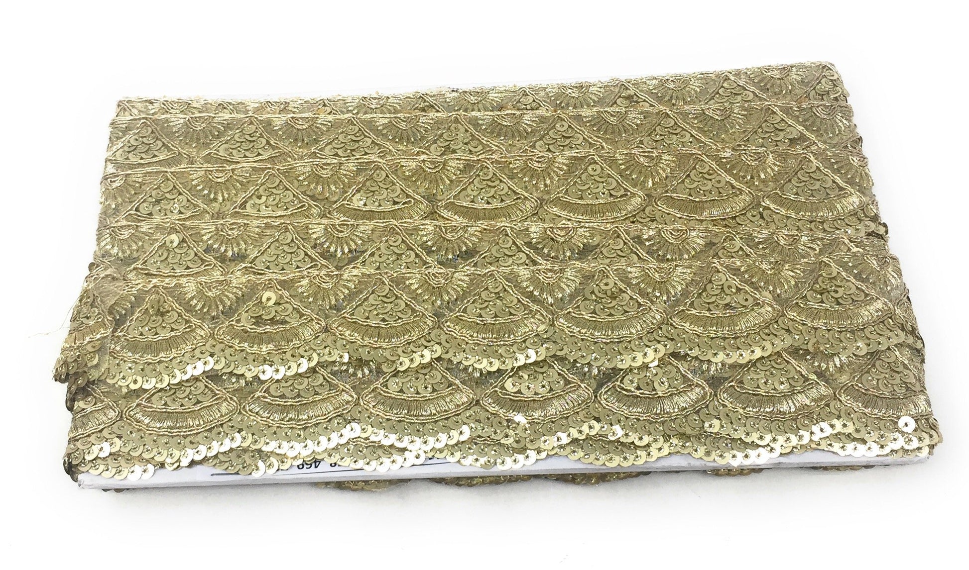 Gold Sequins Embroidery Saree Border Trim - 9 Meter Roll