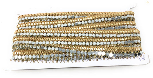 Gold Real Mirror Saree Border Trim - 9 Meter Roll