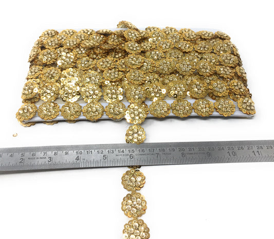 Silver Beaded Sequins Saree Border Trim - 9 Meter Roll