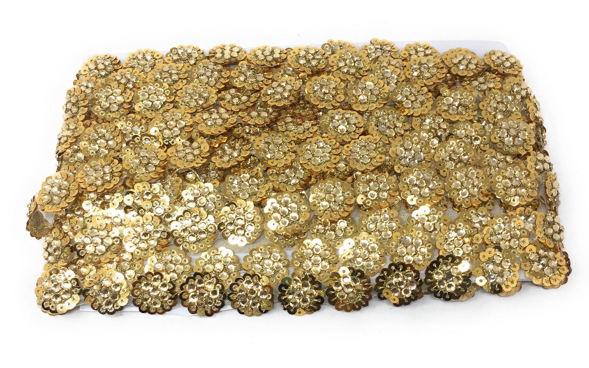 Gold Beaded Sequins Saree Border Trim - 9 Meter Roll