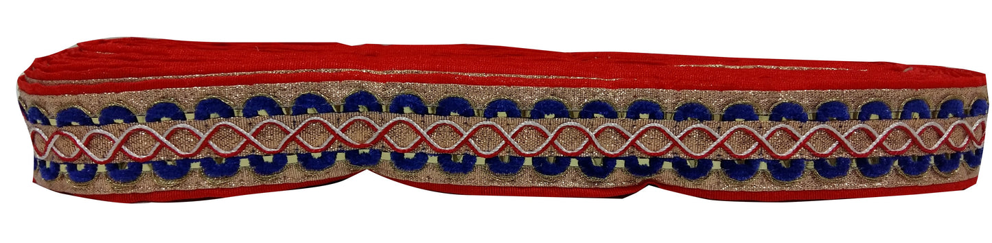 red embroidered lace