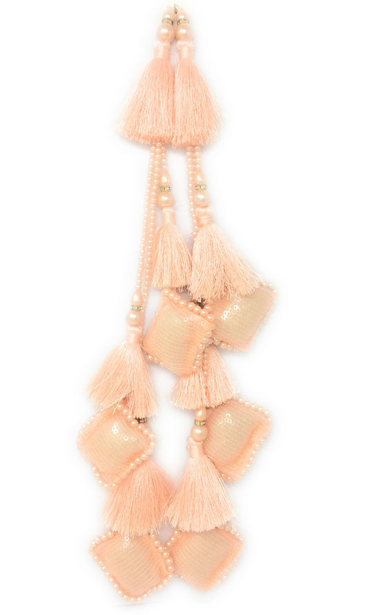 lehenga side latkan Light Peach