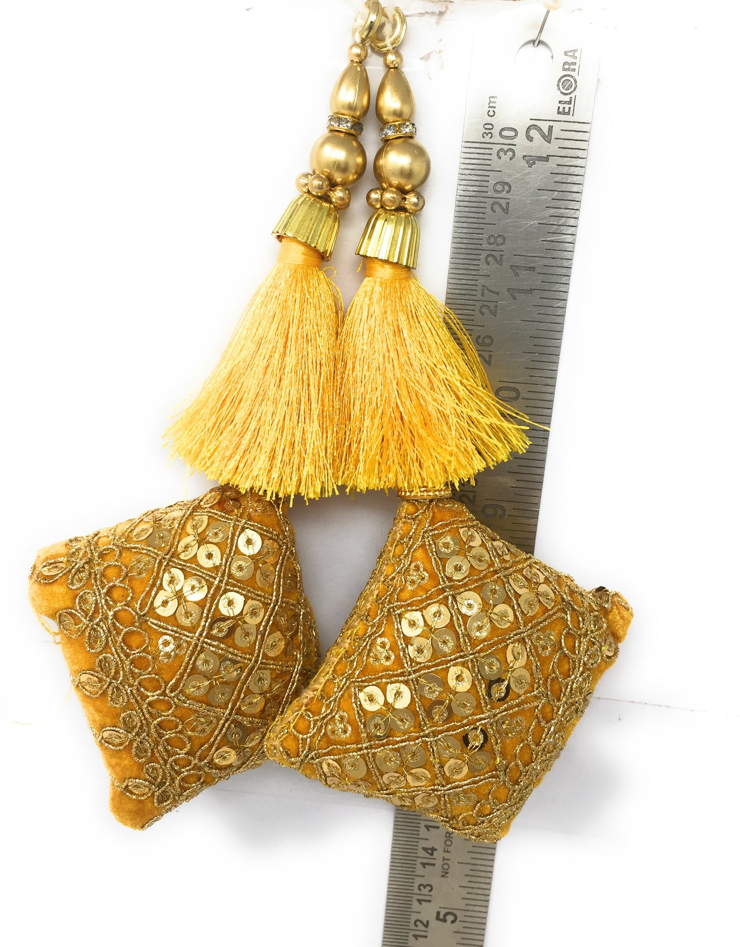 Mango yellow latkan for frock - Set of 2