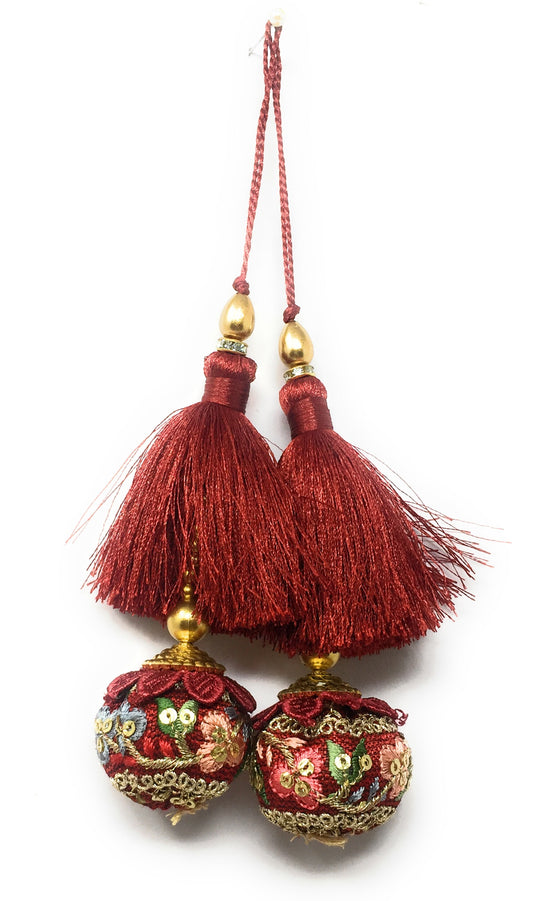 Latkan On Lehenga Maroon - Set of 2