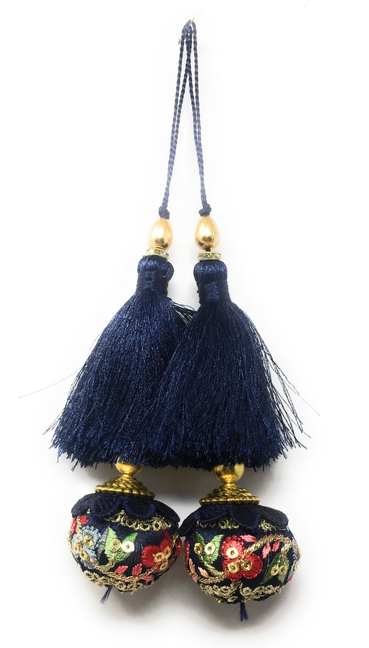 Lehenge Ki Latkan Navy Blue - Set of 2
