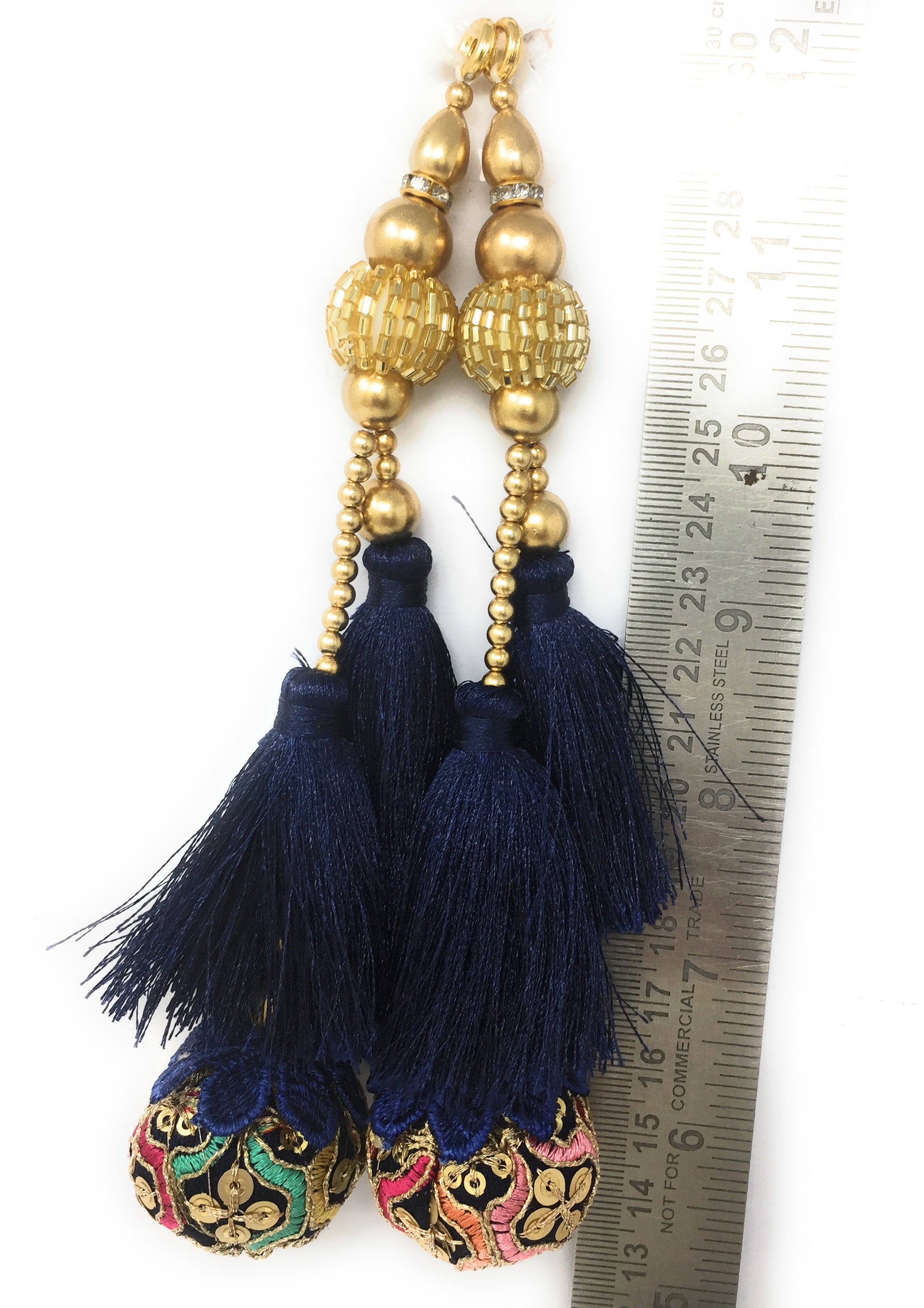 Navy Blue blouse ke liye latkan - Set of 2