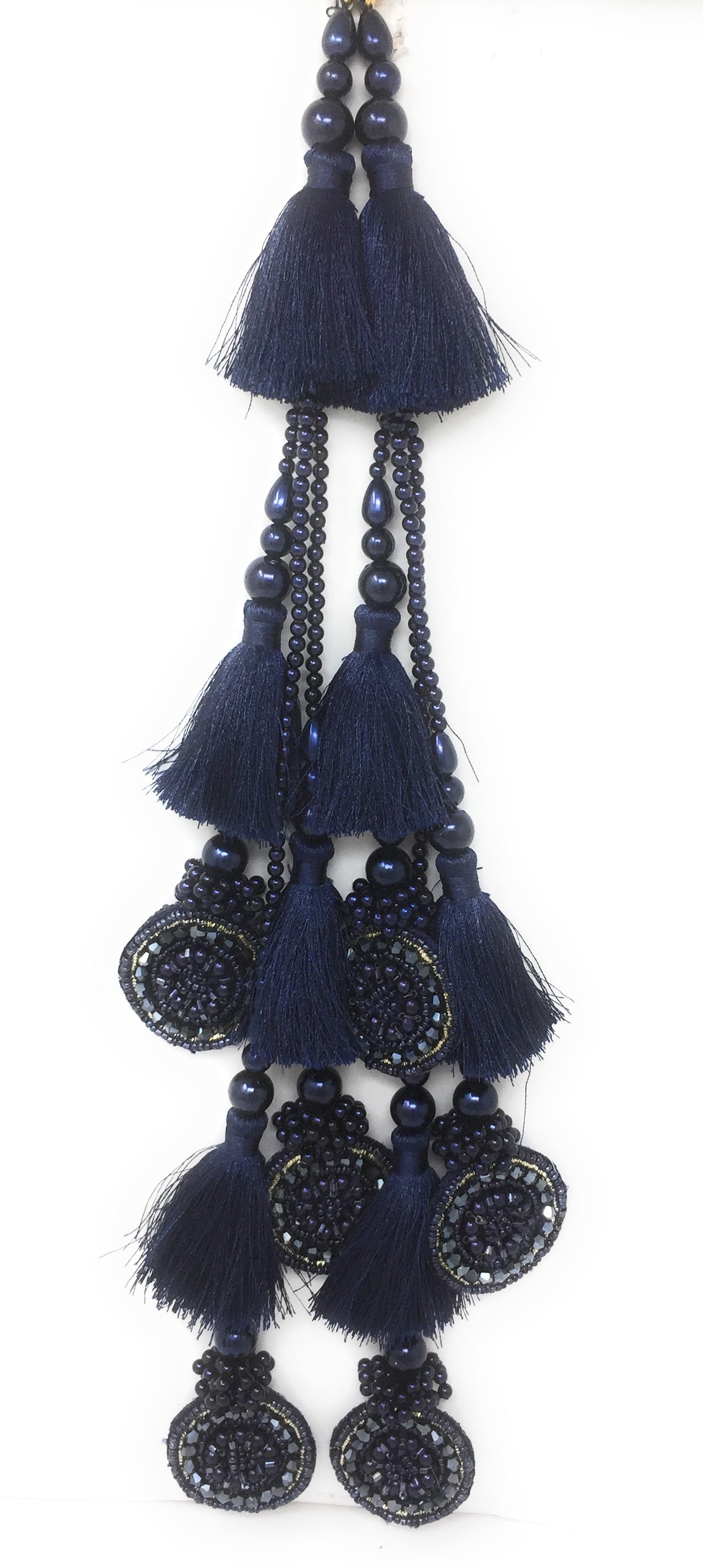 tassel latkan for lehenga Navy Blue Crystal