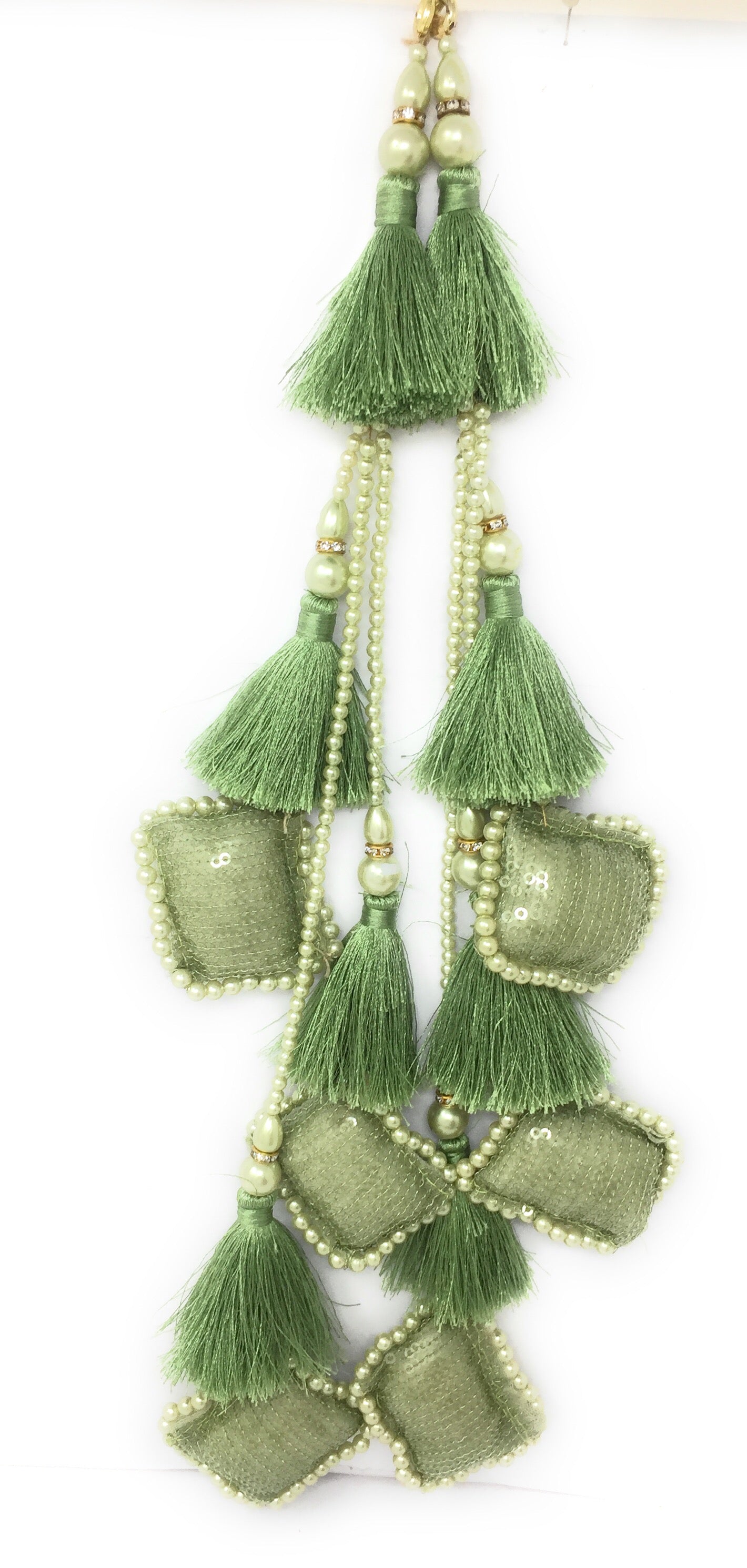 handmade latkan for lehenga Olive Green