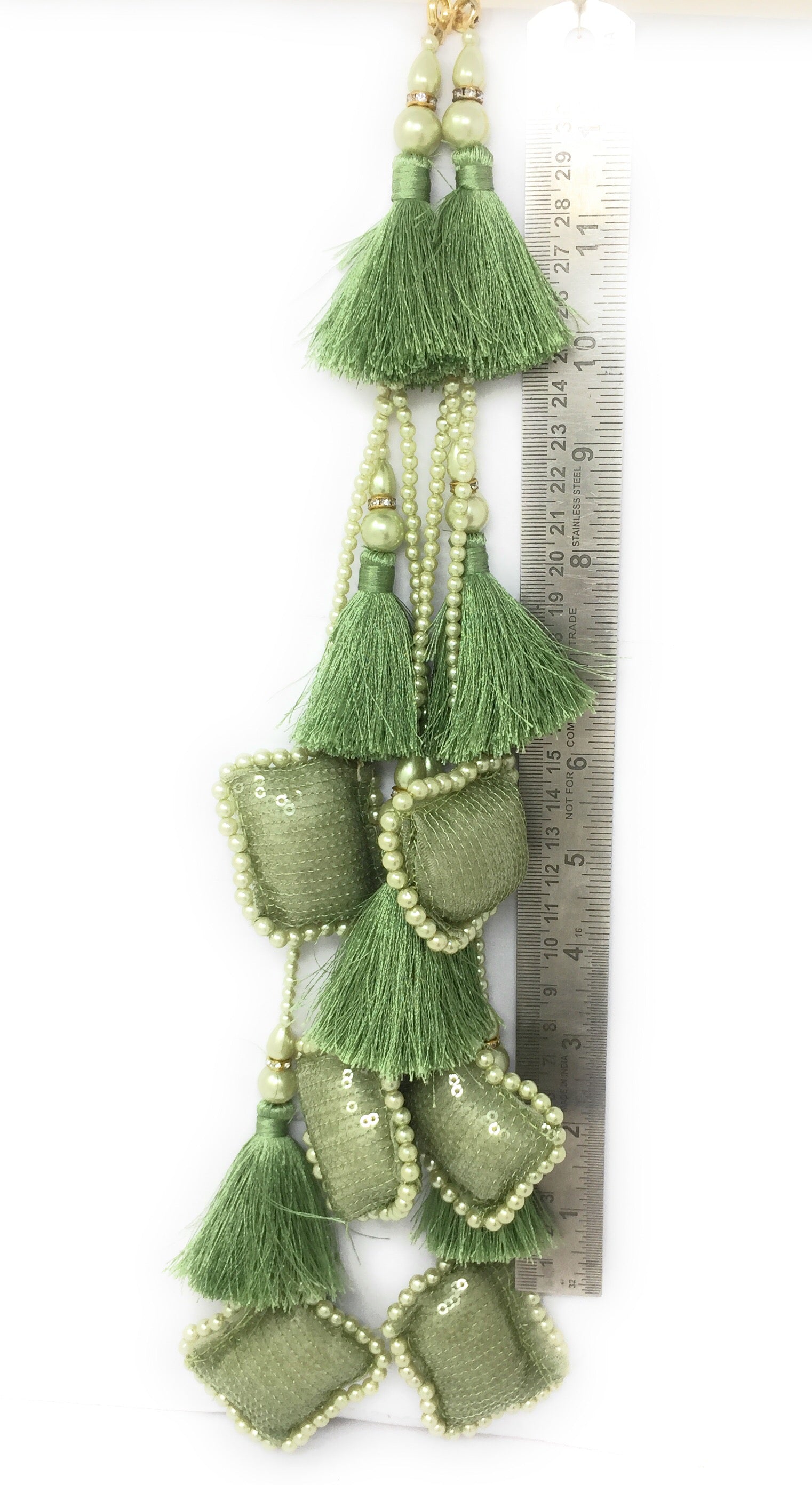Olive Green handmade latkan for lehenga