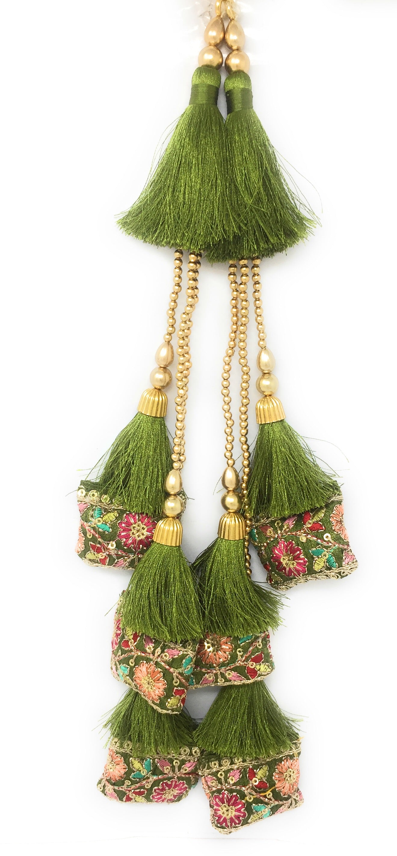 lehenga hangings online shopping Olive Green