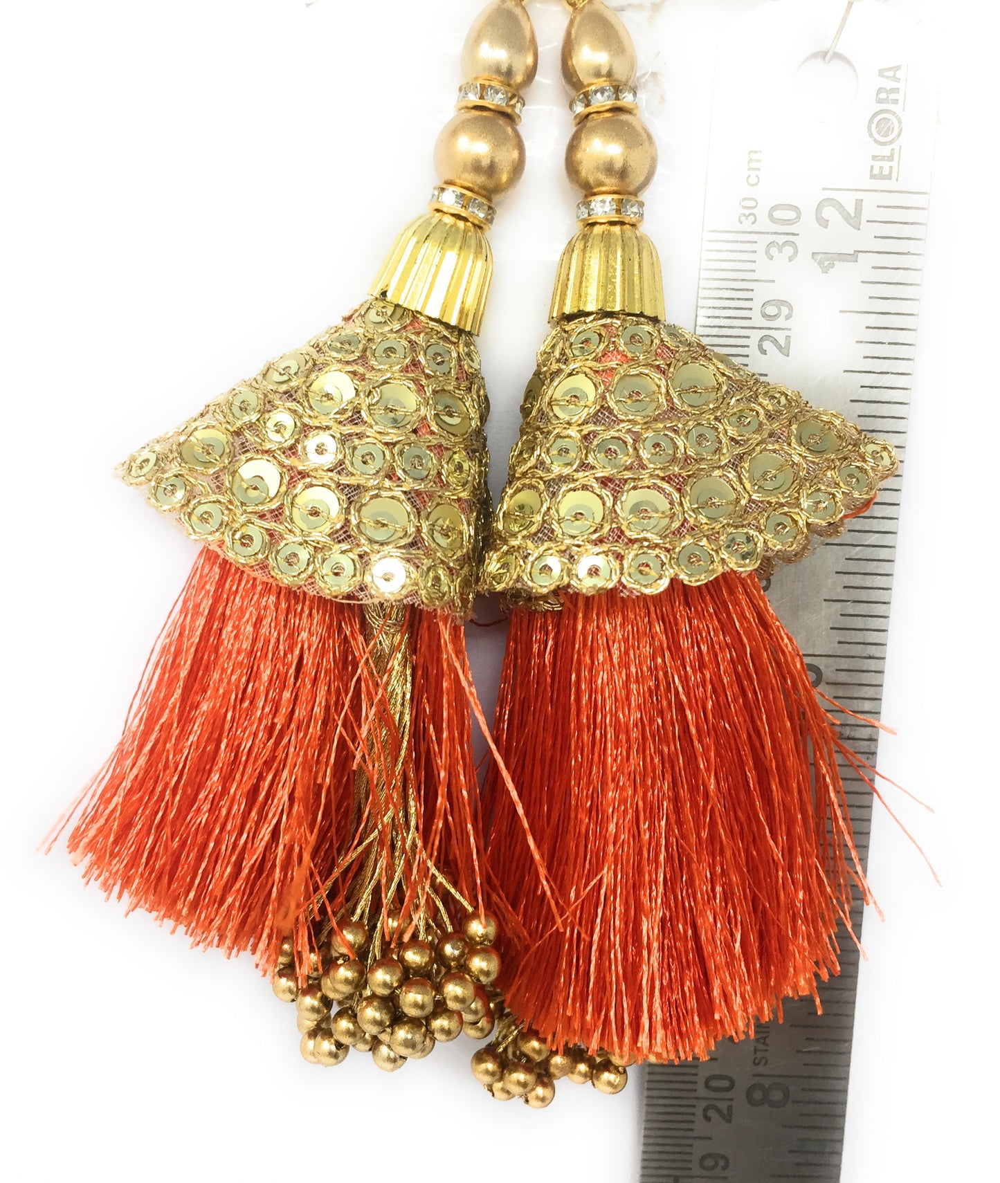 Orange blouse moti latkan - Set of 2