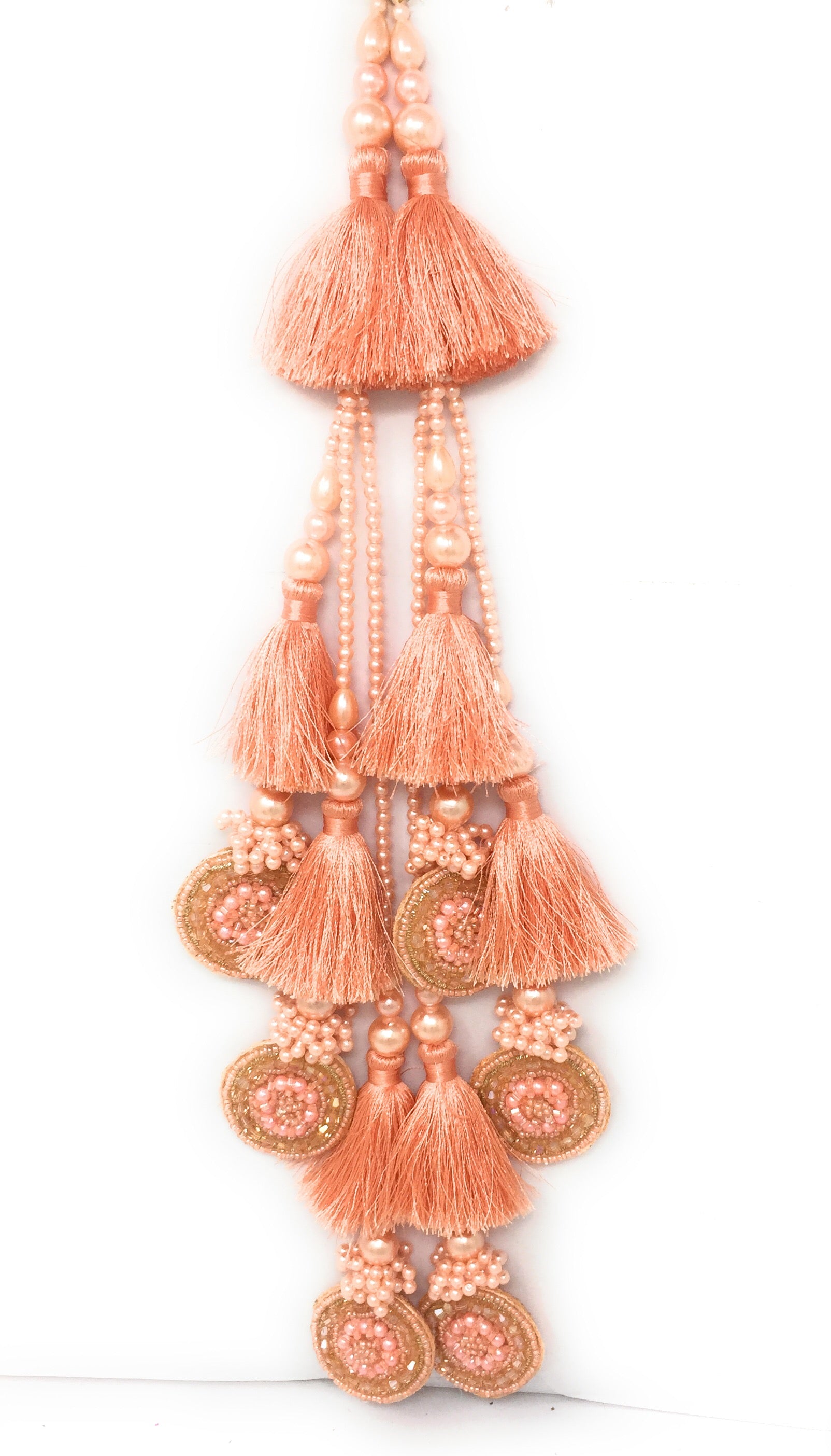 Peach chaniya choli latkan design, Crystal Work - Set of 2