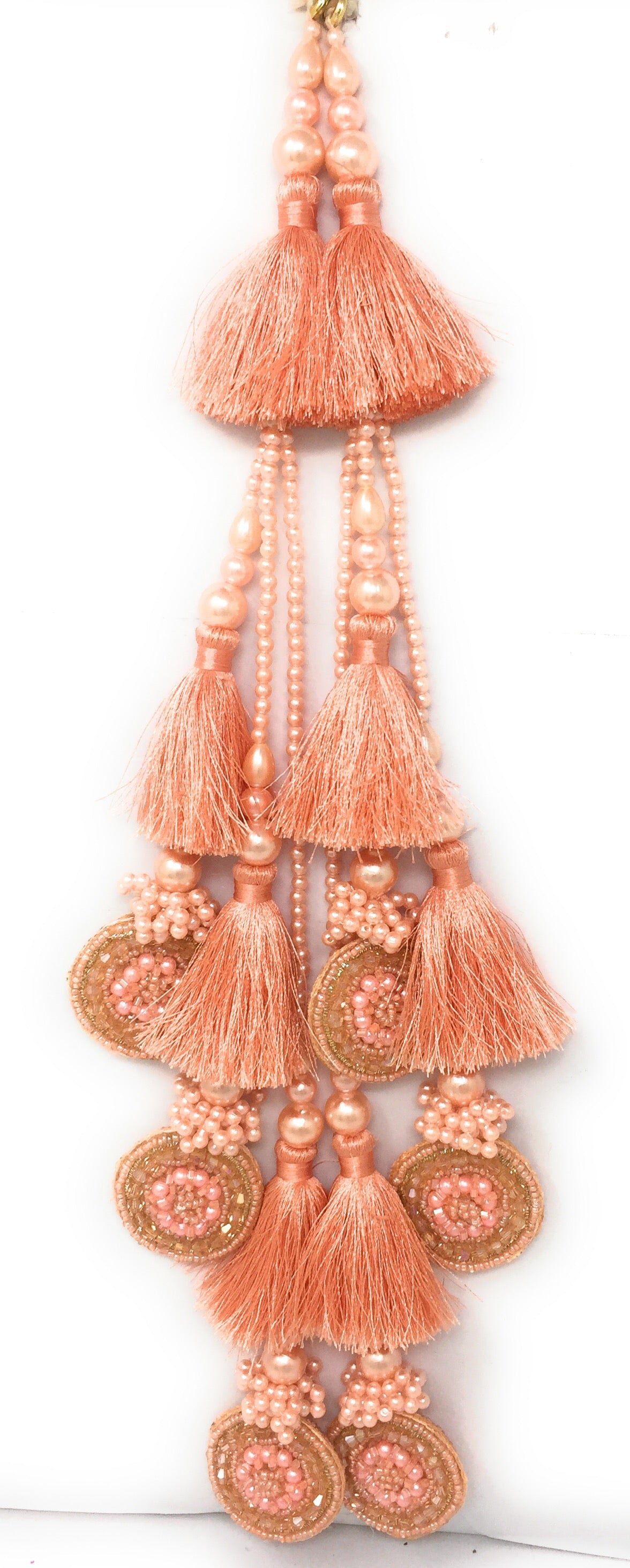 Peach chaniya choli latkan design, Crystal Work - Set of 2