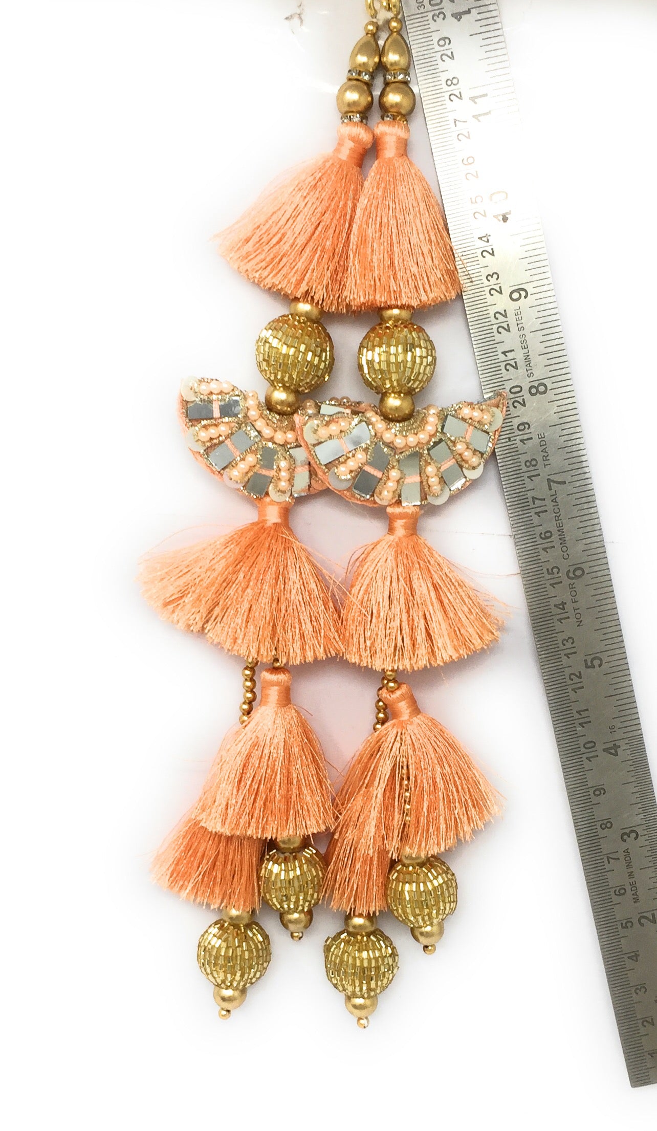 Peach lehenga ka latkan - Set of 2