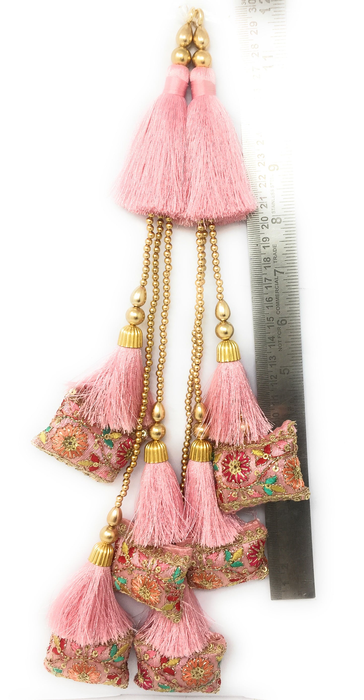 Pink fancy tassels for lehenga - Set of 2