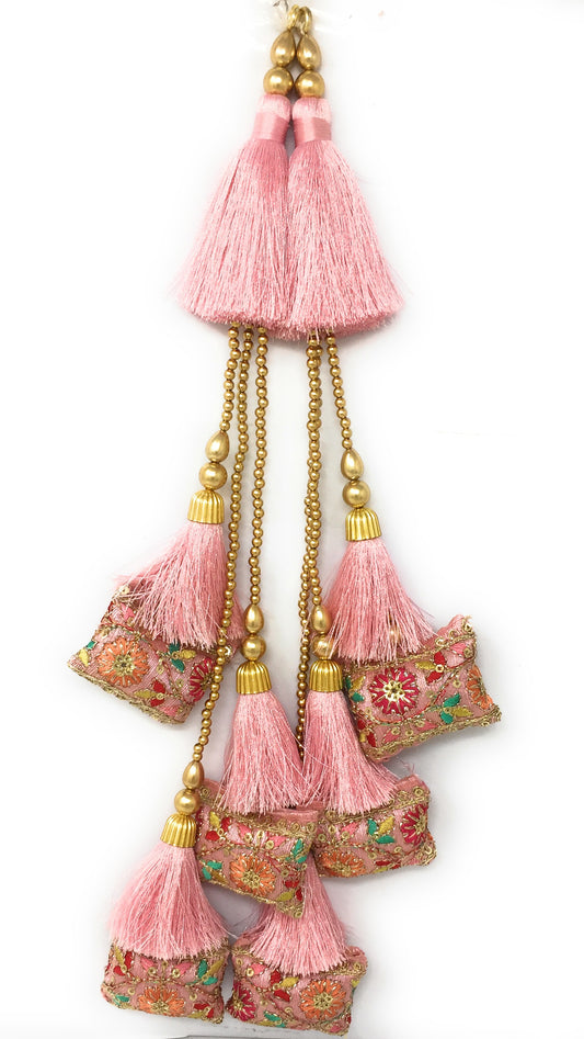 fancy tassels for lehenga Pink