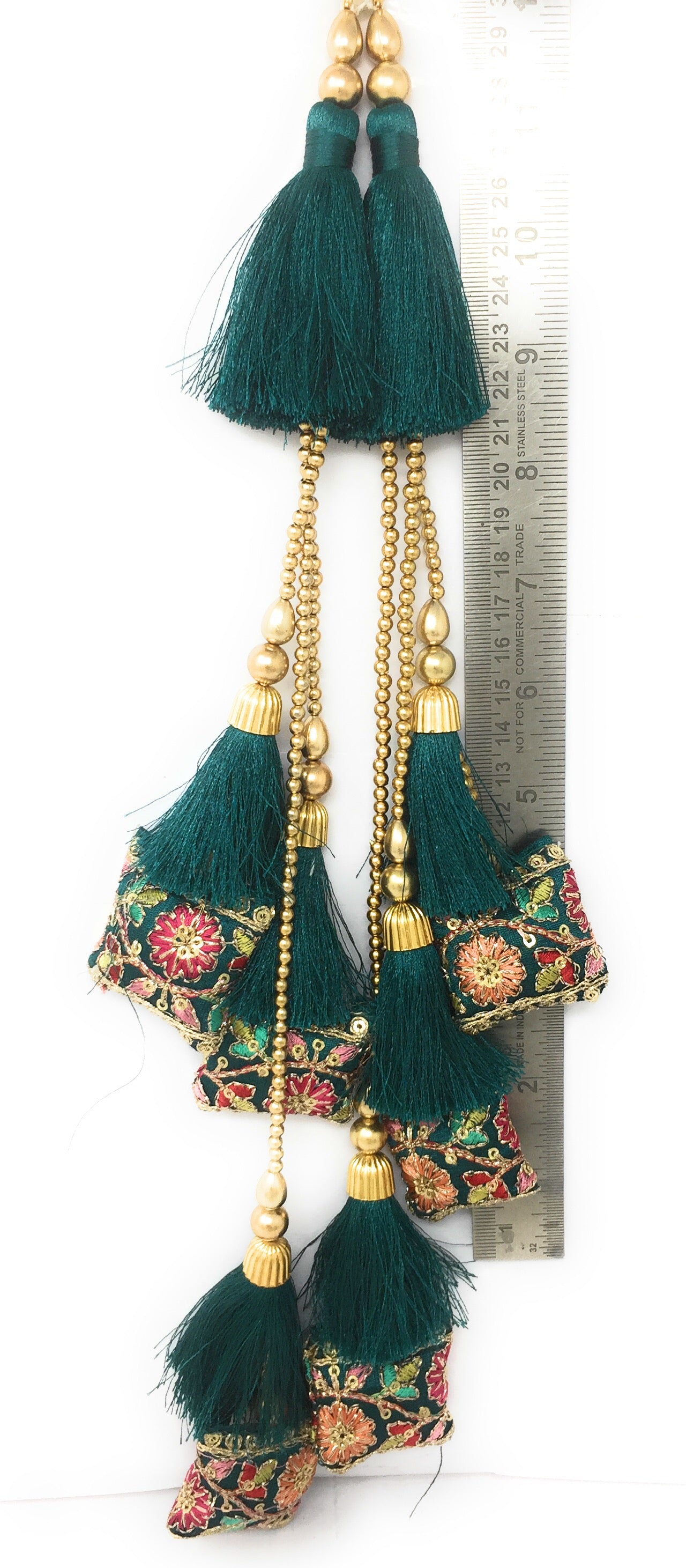 Rama Green latkan lehenga choli - Set of 2