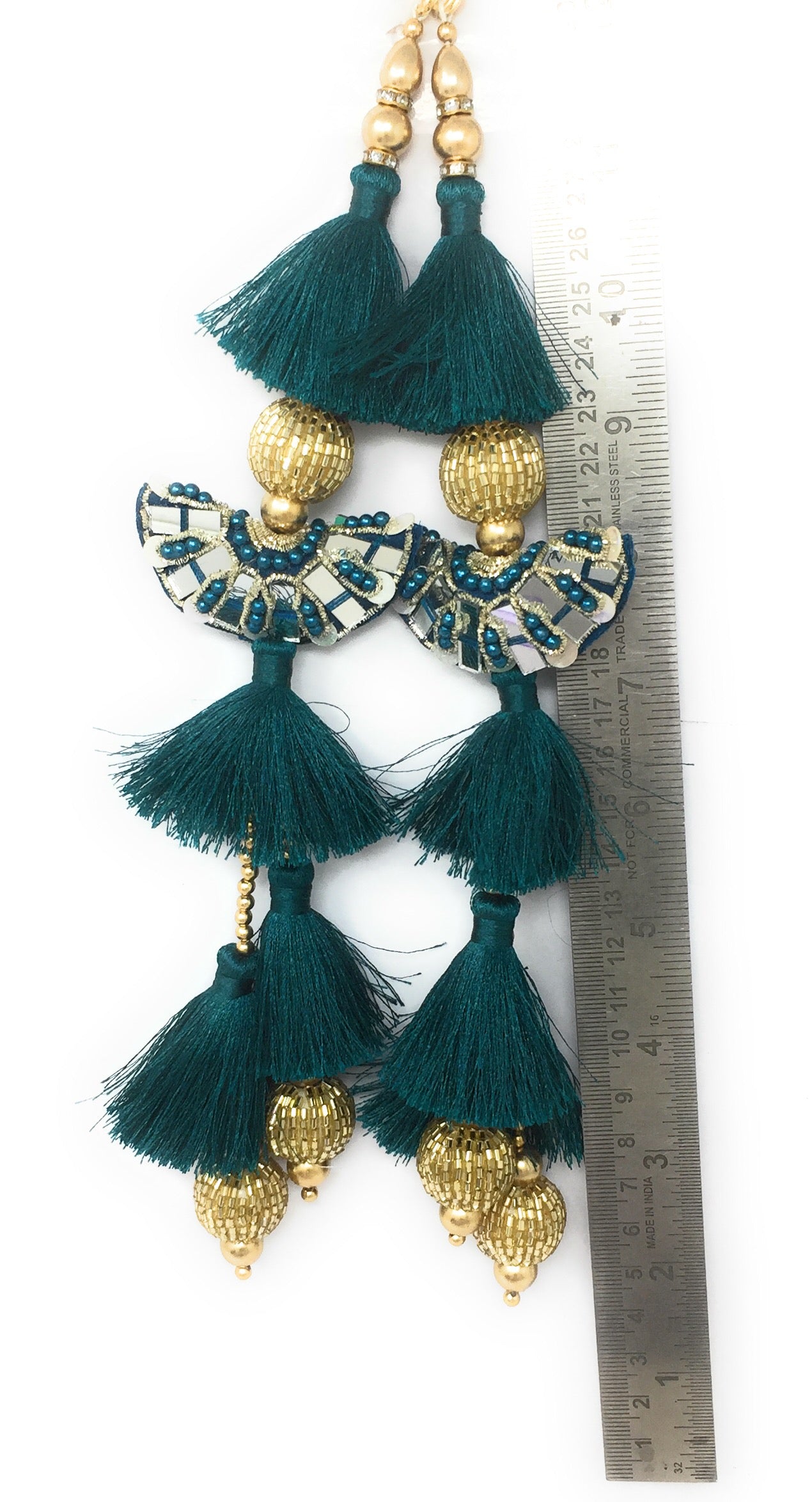 Rama Green tassels for lehenga - Set of 2